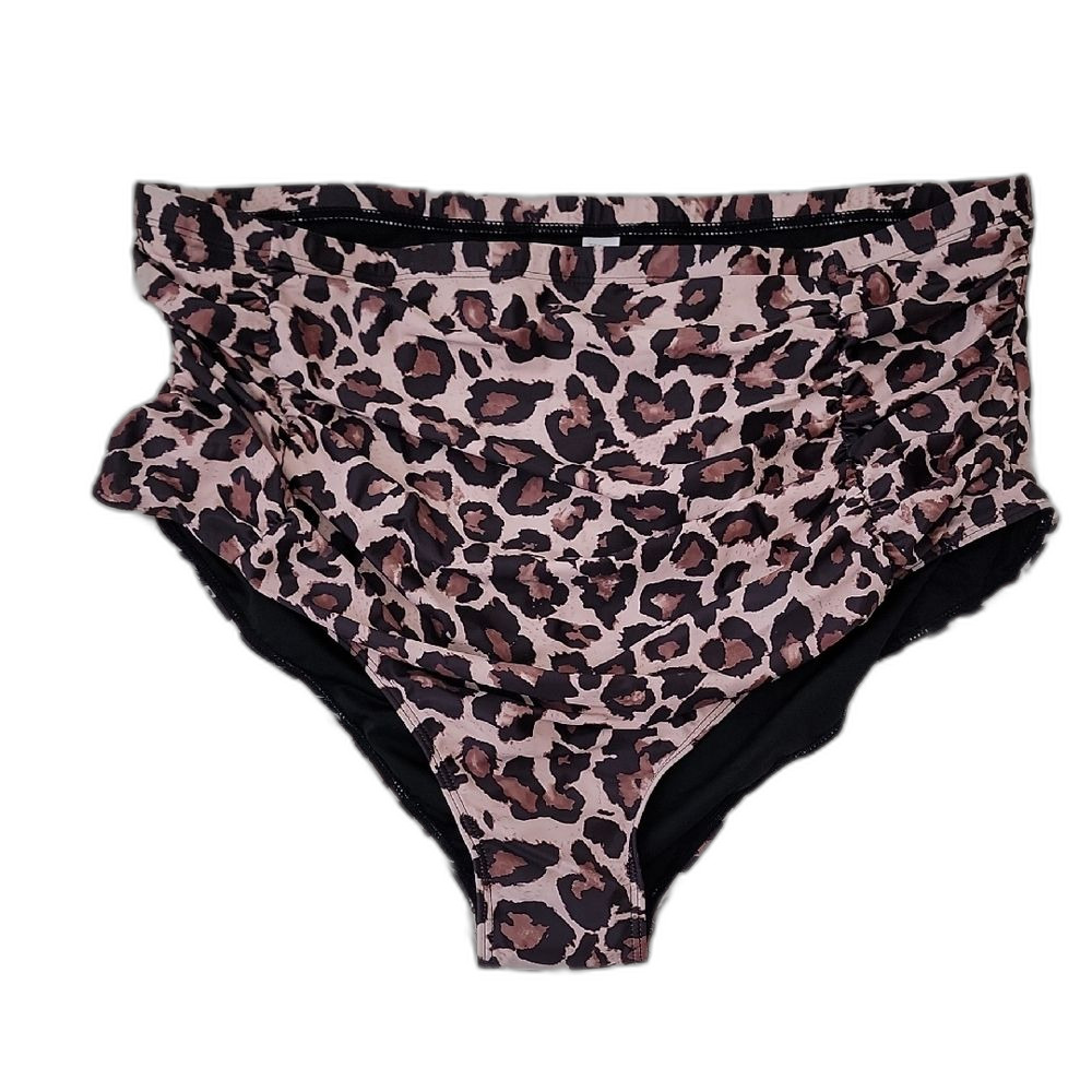 Odacite Leopard Print Bikini Black Brown Size 24W